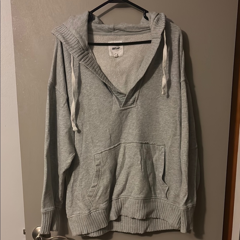 Aerie Gray Hoodie Sweater